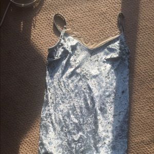 Light powder blue velvet dress